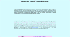 Desktop Screenshot of kumaununiversity.org